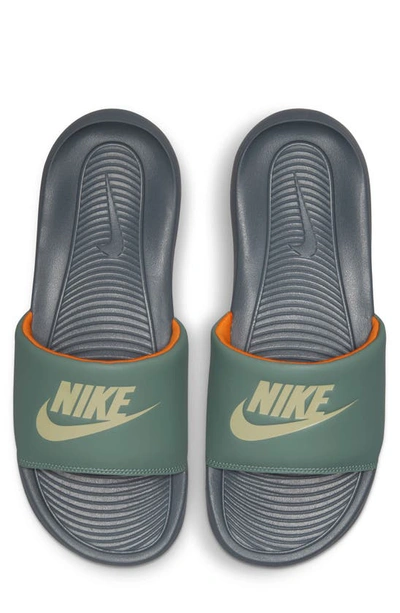 Shop Nike Victori One Sport Slide In Mica Green/ Gold/ Smoke Grey