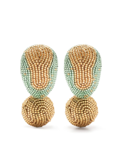Shop Susana Vega Gold-plated Agua Beaded Drop Earrings