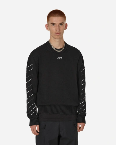 Shop Off-white Stitch Arrows Diags Knit Sweater In Black