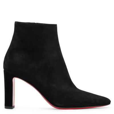 Shop Christian Louboutin Suprabooty 85 Black Suede Ankle Boots