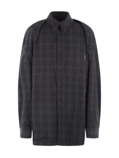 Shop Balenciaga Large Fit Shirt With Removable Sleeves In Gray In Grey