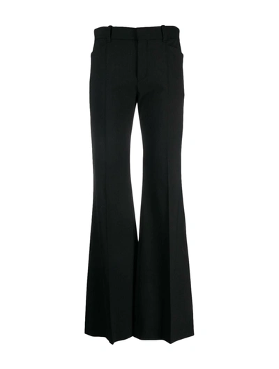 Shop Chloé Low-waisted Flared Trousers In Black