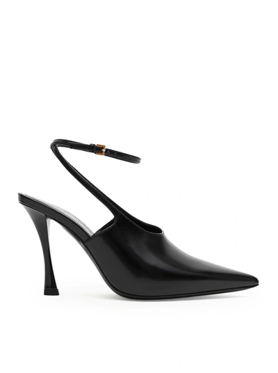 Shop Givenchy Show Slingbacks In Leather In Black