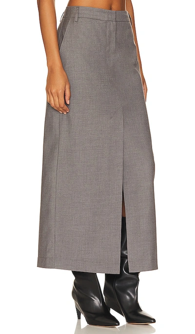 Shop Remain Long Suiting Skirt In Dark Gull Gray