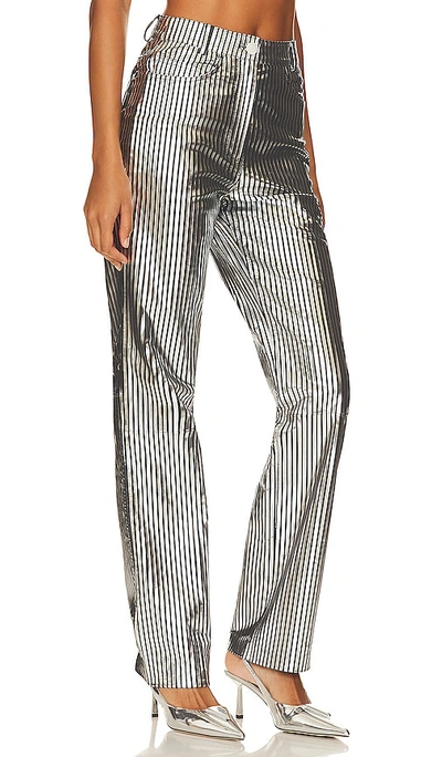 Shop Remain Striped Leather Pants In Black Combo