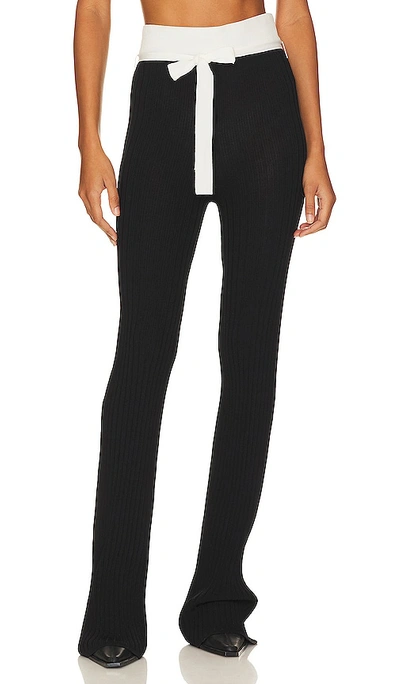 Shop Remain Knit Straight Pants In Black Combo