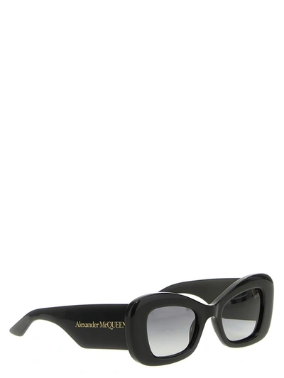 Shop Alexander Mcqueen 'cat-eye Bold' Sunglasses In Black