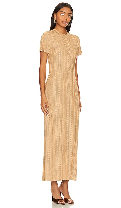 Shop Show Me Your Mumu Valleta Midi Dress In Gold Shimmer Knit