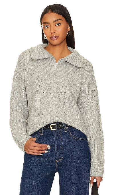 Shop Skin Allison Half Zip In Heather Grey