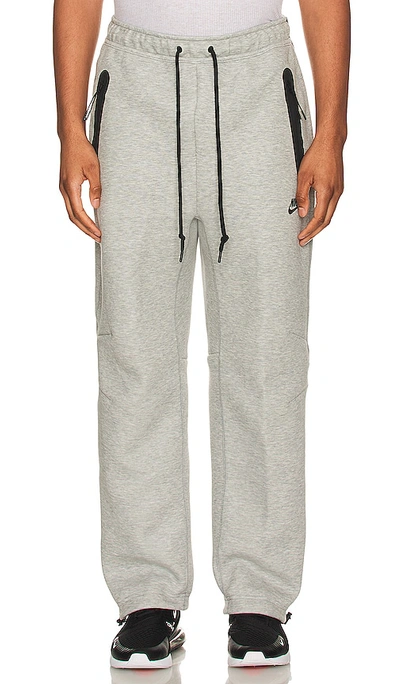 Shop Nike Tech Fleece Open Pants In Dark Grey  Heather  & Black