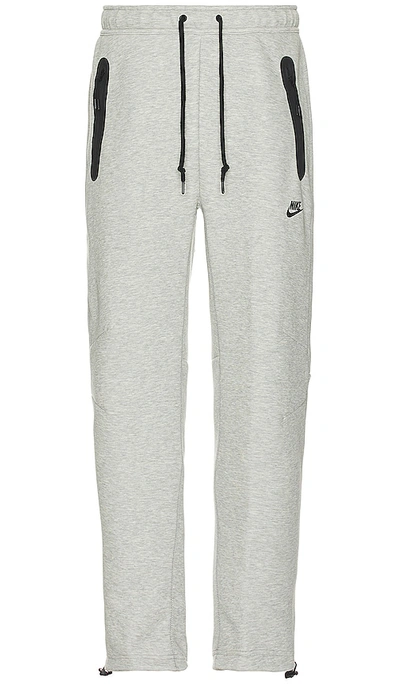 Shop Nike Tech Fleece Open Pants In Dark Grey  Heather  & Black