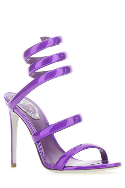Shop René Caovilla Rene Caovilla Open Toe Heeled Sandals In Purple
