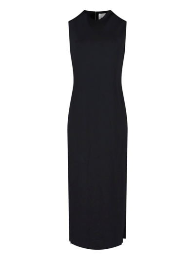 Shop Jil Sander Crewneck Sleeveless Maxi Dress In Black