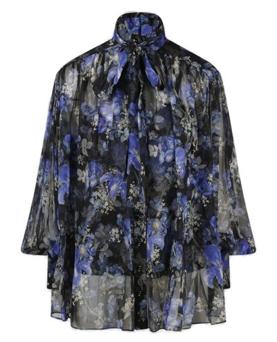Shop Zimmermann Floral Printed High Neck Blouse In Multi
