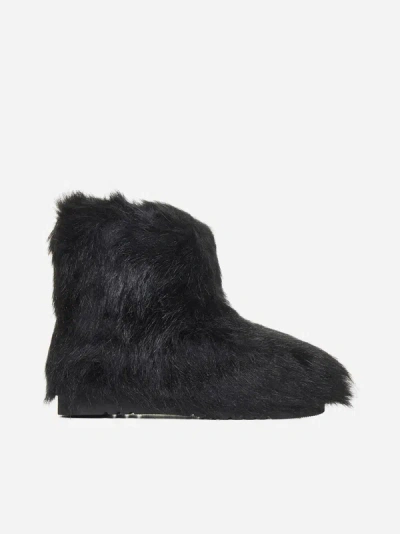 Shop Stand Studio Olivia Faux Fur Ankle Boots In Black