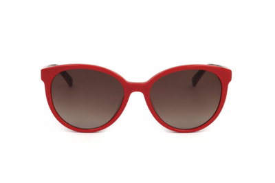 Shop Moschino Eyewear Oval Frame Sunglasses In Red