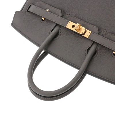 Shop Hermes Hermès Birkin 25 Gold Leather Handbag ()
