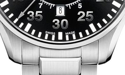 Hamilton Men's Swiss Automatic Khaki Pilot Stainless Steel Bracelet Watch 42mm H64615135 In Silver/black/silver
