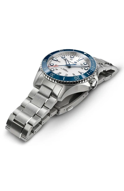 Shop Hamilton Khaki Navy Scuba Automatic Bracelet Watch, 43mm In Silver