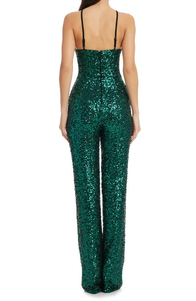 Dress The Population Darian Jumpsuit In Deep Emerald
