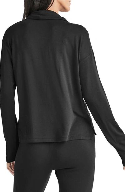 Splendid Supersoft Bliss Cowl Neck Top In Black