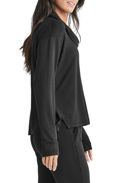 Splendid Supersoft Bliss Cowl Neck Top In Black