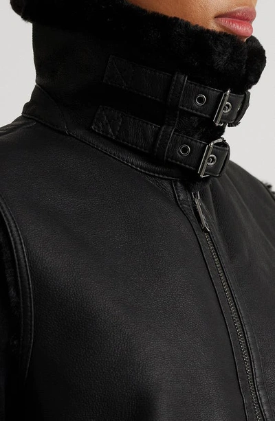 Shop Lauren Ralph Lauren Faux Shearling Vest In Black