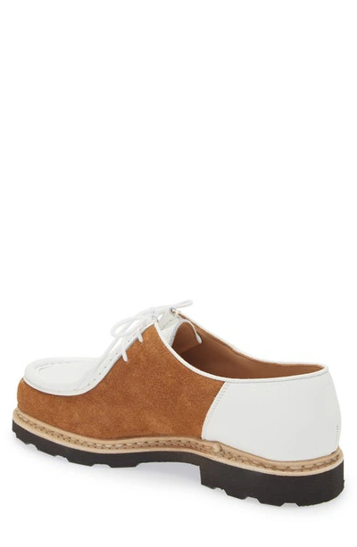 Shop Paraboot Michael Colorblock Derby In Foul Blanc/ Velours Whiskey