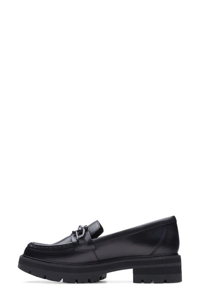 Shop Clarks Orianna Bit Platform Loafer In Black Leather