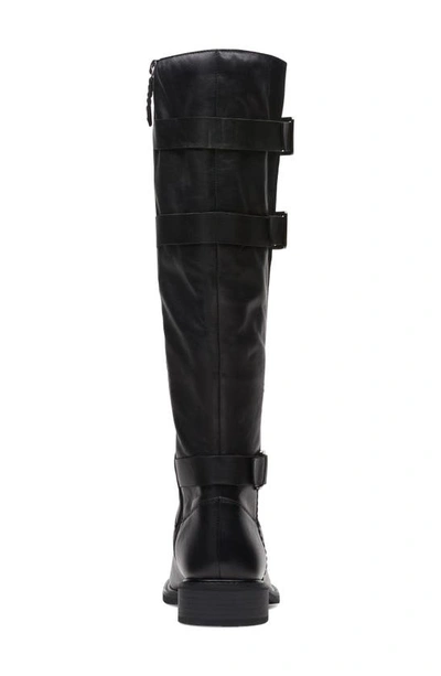 Shop Clarks Cologne Up Knee High Boot In Black Leather