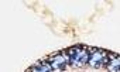 Shop Meira T Diamond & Sapphire Evil Eye Pendant Necklace In Yellow