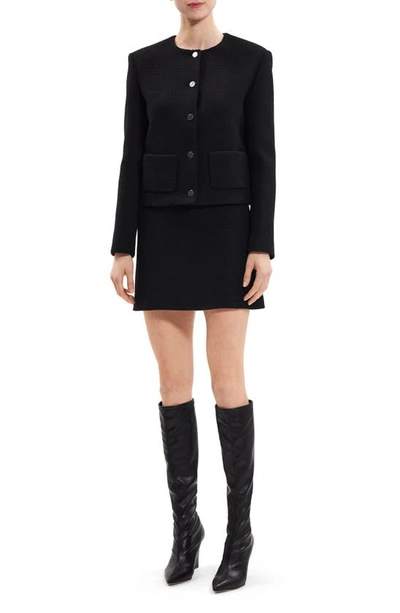 Shop Theory Tweed Miniskirt In Black