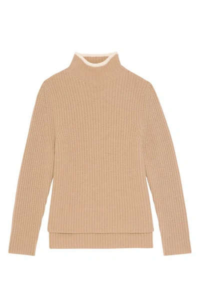 Shop Theory Karenia Rib Wool & Cashmere Sweater In Palomino/ Ivory