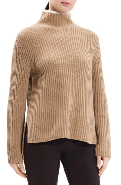 Shop Theory Karenia Rib Wool & Cashmere Sweater In Palomino/ Ivory