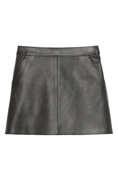 Shop Theory Leather Miniskirt In Black