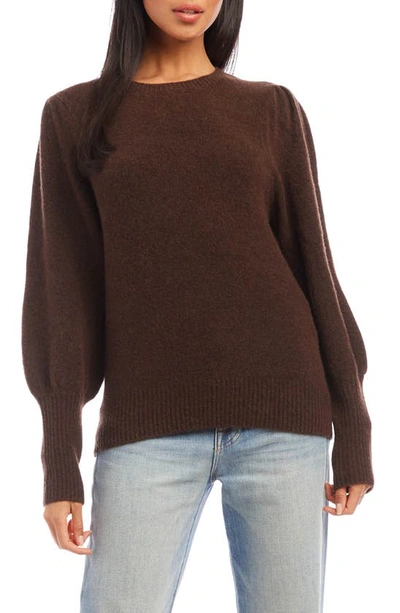 Fifteen Twenty Juliet Sleeve Sweater In Brown