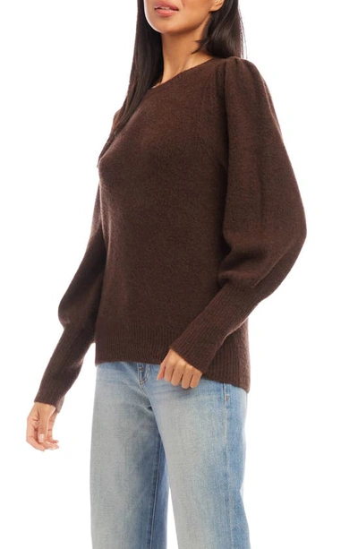 Fifteen Twenty Juliet Sleeve Sweater In Brown