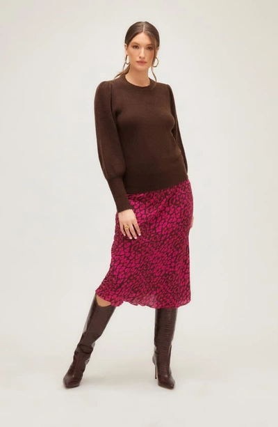Fifteen Twenty Juliet Sleeve Sweater In Brown