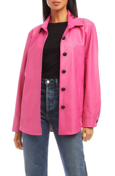 Shop Fifteen Twenty City Faux Leather Jacket In Hot Pink