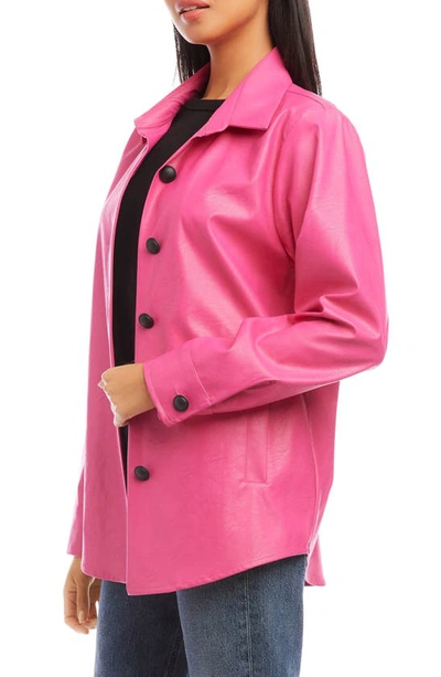 Shop Fifteen Twenty City Faux Leather Jacket In Hot Pink