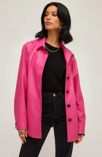 Shop Fifteen Twenty City Faux Leather Jacket In Hot Pink