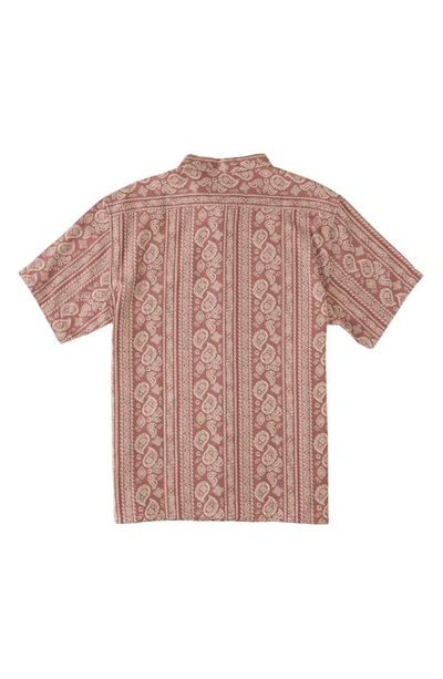 Shop Billabong Sundays Stripe Jacquard Short Sleeve Button-up Shirt In Fig