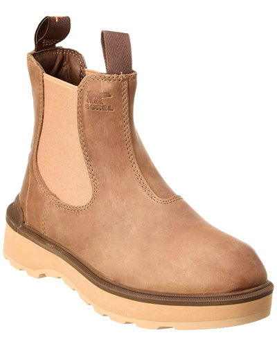 Shop Sorel Hi-line Chelsea Leather Boot In Brown