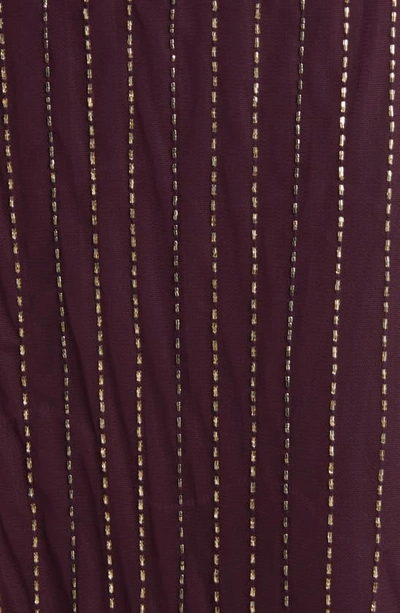 Pisarro Nights Beaded Cold Shoulder Cocktail Dress In Wine