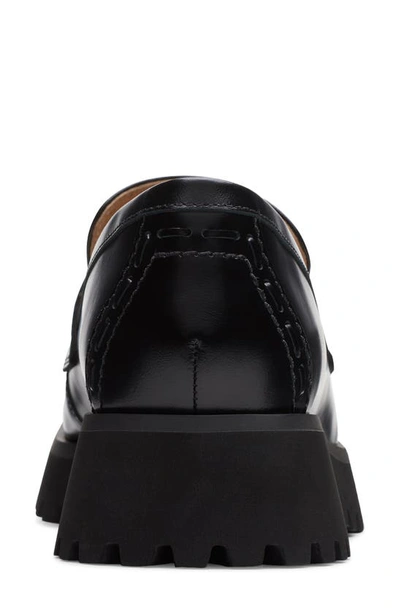 Shop Clarks Stayso Edge Platform Penny Loafer In Black Leather