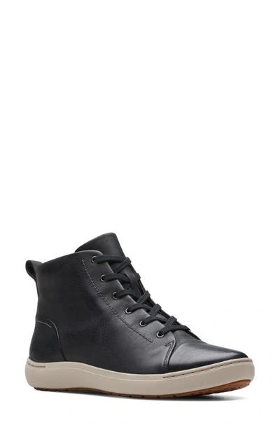 Shop Clarks Nalle Vine High Top Sneaker In Black Leather