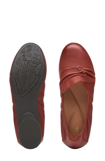 Shop Clarks Rena Way Flat In Chestnut Leather