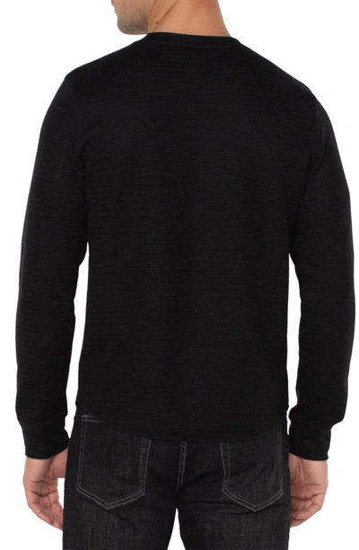 Liverpool Los Angeles Mens Slub Cotton Henley Shirt In Black