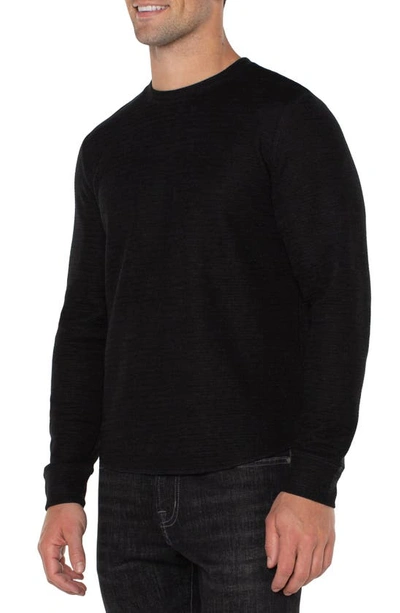 Liverpool Los Angeles Mens Slub Cotton Henley Shirt In Black