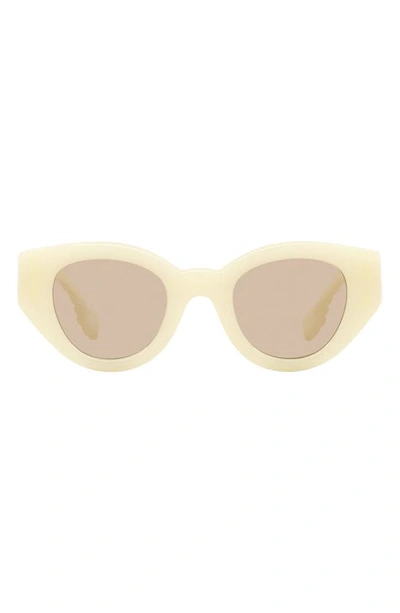 Shop Burberry Meadow 47mm Phantos Sunglasses In Milky Ivory